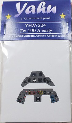 Yahu Fw190A Early Instrument Panel for TAM, ZVE Plastic Model Aircraft Accessory 1/72 #7224