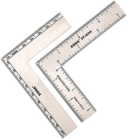 Zona L-Square (3 inch x 4 inch) Precision Hobby and Model Measuring Tool #37-434