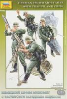 German 120mm Mortar 42 w/Trailer/Crew WWII Plastic Model Military Figure 1/35 Scale #3583