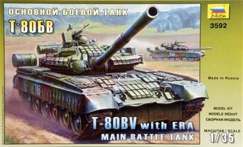 Zvezda T80BV Soviet Tank w/ERA Plastic Model Tank Kit 1/35 Scale #3592