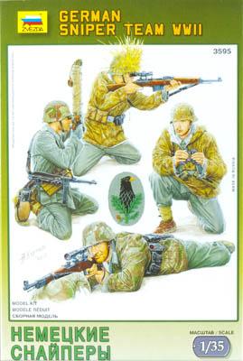 Zvezda WWII German Sniper Team (4) Plastic Model Military Figure 1/35 Scale #3595