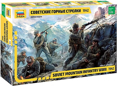 Zvezda WWII Soviet Mountain Infantry (6) Plastic Model Military Figure 1/35 Scale #3606