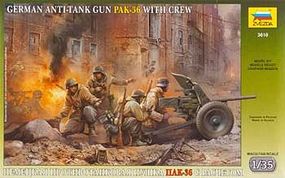 German Anti-Tank PaK 36 Gun w/4 Crew