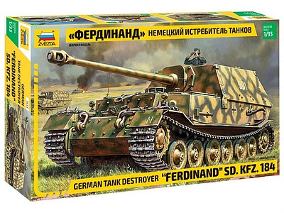 Zvezda Sd.Kfz 184 Ferdinand Tank Plastic Model Military Vehicle Kit 1/35 Scale #3653