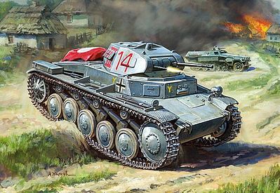 Zvezda German PzKpfw II Light Tank (Snap) Plastic Model Tank Kit 1/100 Scale #6102