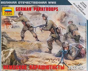 Zvezda German Paratroops Plastic Model Military Figure 1/72 Scale #6136