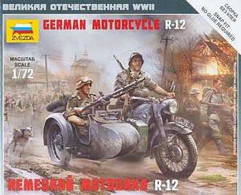 1:35 Zvezda #3607 German WWII Sidecar R12 with crew 