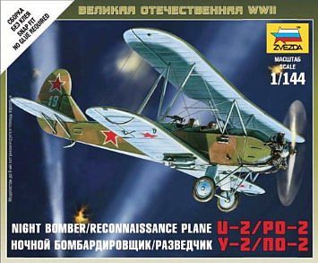 Zvezda PO-2 Soviet Reconnaissance Plane WWII Plastic Model Airplane Kit 1/144 Scale #6150