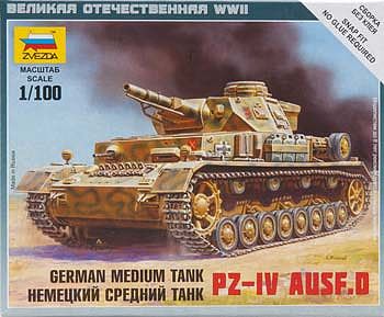Zvezda Pz IV Ausf.D Plastic Model Tank Kit 1/100 Scale #6151