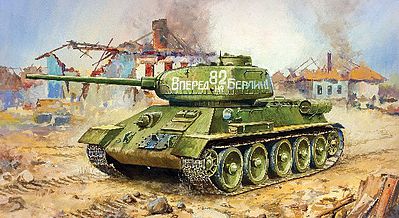 Zvezda Soviet Tank T34/85 Plastic Model Military Vehicle Kit 1/100 Scale #6160