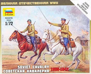 Zvezda Soviet Cavalry WWII Snap Kit Plastic Model Military Figure 1/72 Scale #6161