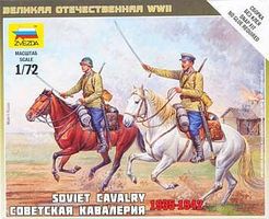 Soviet Cavalry WWII Snap Kit Plastic Model Military Figure 1/72 Scale #6161