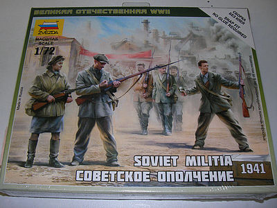 Zvezda Soviet Militia 1941 Plastic Model Military Figure Kit 1/72 Scale #6181