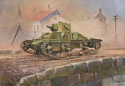 Zvezda British Matilda Mk I Light Tank (Snap) Plastic Model Tank Kit 1/100 Scale #6191