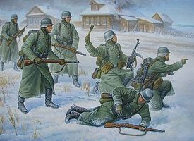 German Infantry Winter Uniform (Snap) Plastic Model Military Figure 1/72 Scale #6198