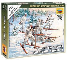 Soviet Ski Troops WWII 1/72 Scale Plastic Model Military Figure #6199