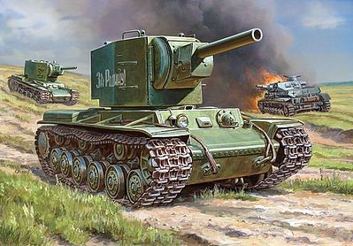 Zvezda Soviet KV2 Heavy Tank (Snap) (New Tool) Plastic ModelTank Kit 1/100 Scale #6202