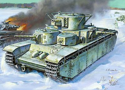 Zvezda Soviet T35 Heavy Tank (Snap) Plastic Model Tank Kit 1/100 Scale #6203