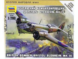 Zvezda Bristol Blenheim Bristol WWII Bomber 1/200 Scale Plastic Model Airplane #6230