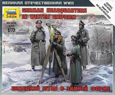 Zvezda WWII German Headquarters Crew Plastic Model Military Figure Kit 1/72 Scale #6232