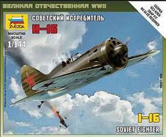 Zvezda Soviet WWII Fighter Polikarpov I-16 Plastic Model Airplane Kit 1/144 Scale #6254