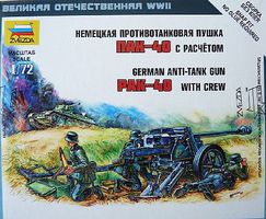 Zvezda German Anti Tank Gun Pak-40 w/Crew 1/72 Scale Plastic Model Military Diorama #6257 Zvezda German Anti Tank Gun Pak-40 w/Crew 1/72 Scale Plastic Model Military Diorama #6257