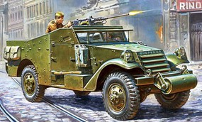 Zvezda Soviet M3 Scout Car w/Machine Gun Plastic Model Military Vehicle Kit 1/100 Scale #6273