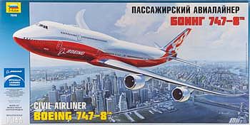 Zvezda Boeing 747-8 Plastic Model Airplane Kit 1/144 Scale #7010