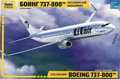 Zvezda B737-800 Passenger Airliner Plastic Model Airplane Kit 1/144 Scale #7019