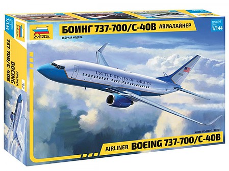 Zvezda B737-700/C-40 Plastic Model Airplane Kit 1/144 Scale #7027