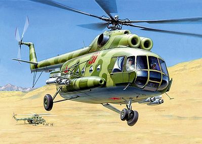 Zvezda MI-8T Soviet Helicopter Plastic Model Helicopter Kit 1/72 Scale #7230