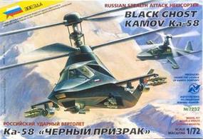 Kamov Ka58 Black Ghost Russian Stealth Plastic Model Helicopter Kit 1/72 Scale #7232