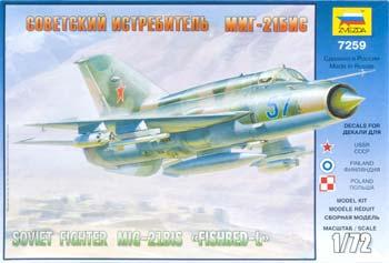 Zvezda 7259 MiG-21 BIS Soviet Fighter 1/72 Airplane Model Kit 