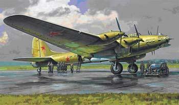 Zvezda Petlyakov Pe-8 Stalins Plane w/Figures Plastic Model Airplane Kit 1/72 Scale #7280
