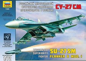 Zvezda Russian Fighter Sukhoi SU-27SM Plastic Model Airplane Kit 1/72 Scale #7295 Zvezda Russian Fighter Sukhoi SU-27SM Plastic Model Airplane Kit 1/72 Scale #7295