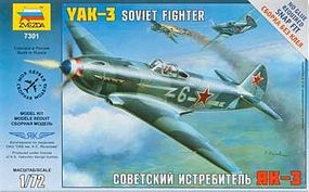 Zvezda Yak-3 Soviet Fighter 1/72 Scale Snap Tite Plastic Model Aircraft #7301