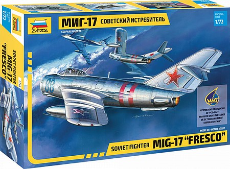 Zvezda Soviet MiG17 Fresco Fighter Plastic Model Airplane Kit 1/72 Scale #7318