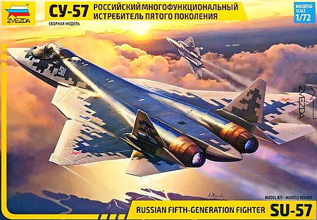Zvezda Russian SU-57 5th Generation Plastic Model Airplane Kit 1/72 Scale #7319