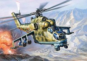 Zvezda MIL24 Russian Attack Helicopter Plastic Model Helicopter Kit 1/144 Scale #7403