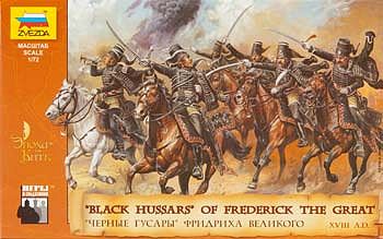 Zvezda Black Hussars of Frederick II The Great of Prussia Plastic Model Military Figure 1/72 #8079