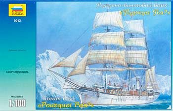 Zvezda Pourquoi Pas Steam Bark 1/100 Scale Plastic Model Sailing Ship #9012