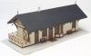 Atlas Maywood Station Built-Up Tan w/Brown Trim HO