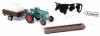 Busch Gmbh Kramer KL11 Farm Tractor -- With Tank Trailer, Cow, Trough & Sign - HO-Scale