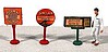 Vintage Sinclair Gas Station Curb Signs (3) Vintage Sinclair Gas Station Curb Signs (3)