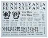 Kadee Quality Products Covered Hopper Decals -- Pennsylvania (black w/large Shadow Keystone heralds) - HO-Scale