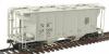 Kadee Quality Products PS-2 2-Bay Covered Hopper w/Channel Rib & Box Defect Card Holder -- New Haven #117060 (Alkali Resisting Gray) - HO-Scale