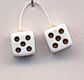White with Black Dots Fuzzi Dice White with Black Dots Fuzzi Dice