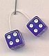 Blue with White Dots Fuzzi Dice Blue with White Dots Fuzzi Dice
