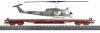 Marklin, Inc 4MFOR Italian Army Diecast Model -- Type Rs Flat Car w/Bell Augusta Helicopter - HO-Scale