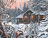 Enchanted Woods in Winter (Cabin Scene)(20''x16'') Enchanted Woods in Winter (Cabin Scene)(20''x16'')